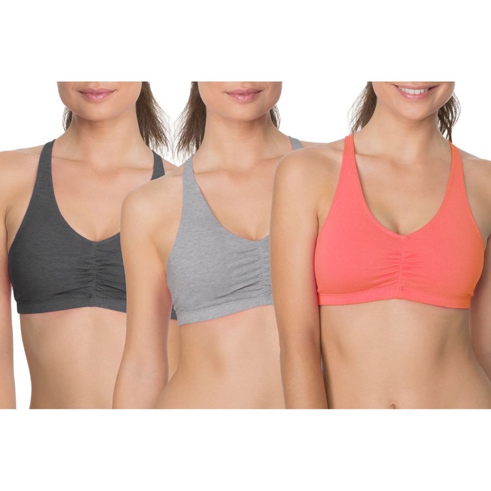 Fruit of the Loom Women's 3-Pack Built-Up Sports B